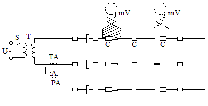 變電所測(cè)量接頭電阻的試驗(yàn)接線(xiàn)圖